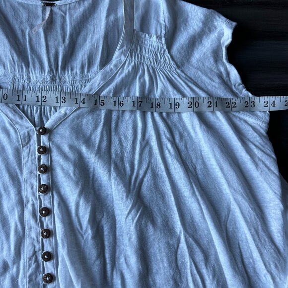 Free People Highland Tee Oversized Swing Knit Top Casual Linen Blend Size Medium - Picture 10 of 11